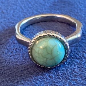 Faux Turquoise/Silver Ring  (9)